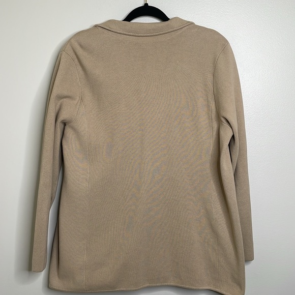 Lauren Ralph Lauren Black Label Cotton Blend Knit Blazer Jacket Tan Size 1X - Picture 8 of 15